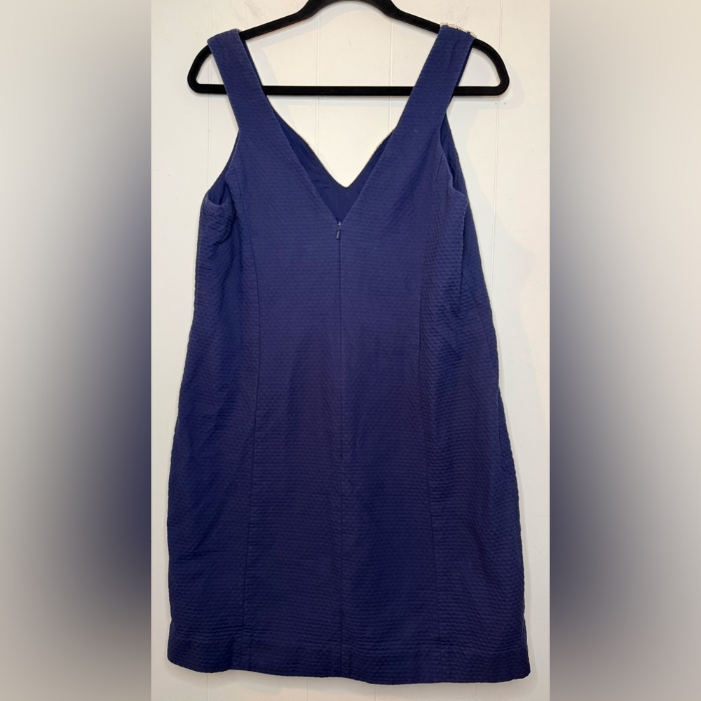 Lilly Pulitzer Largo Shift Dress Lace Neckline Navy Blue Women's Size 12 - Picture 7 of 12